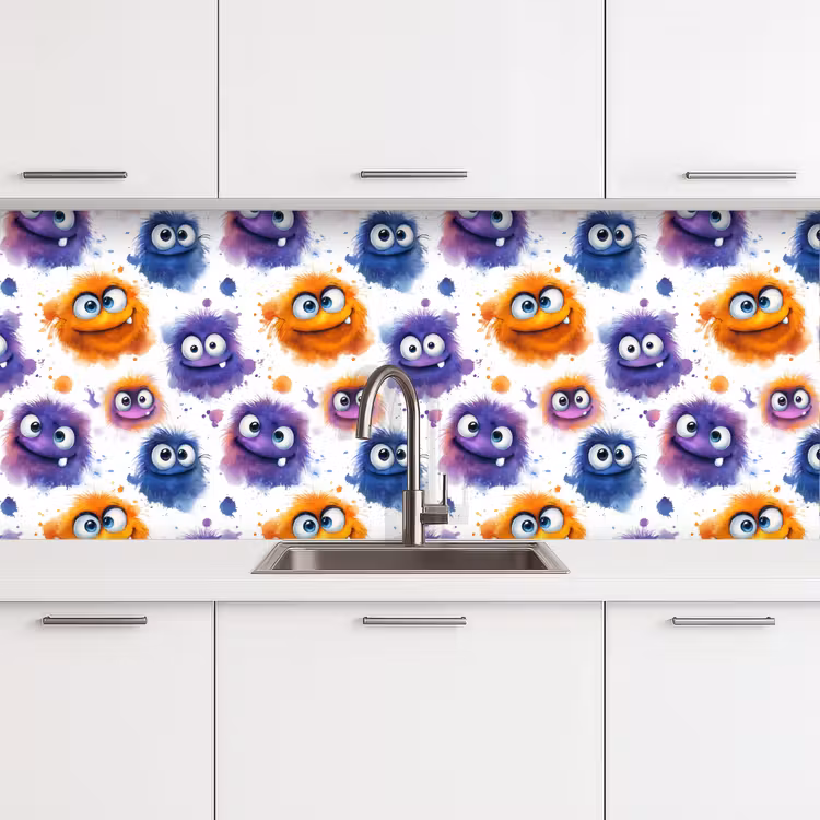 Kitchen splashback - Monsters - Watercolor - Colorful — 4