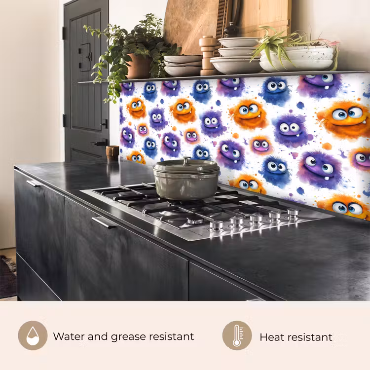 Kitchen splashback - Monsters - Watercolor - Colorful — 5