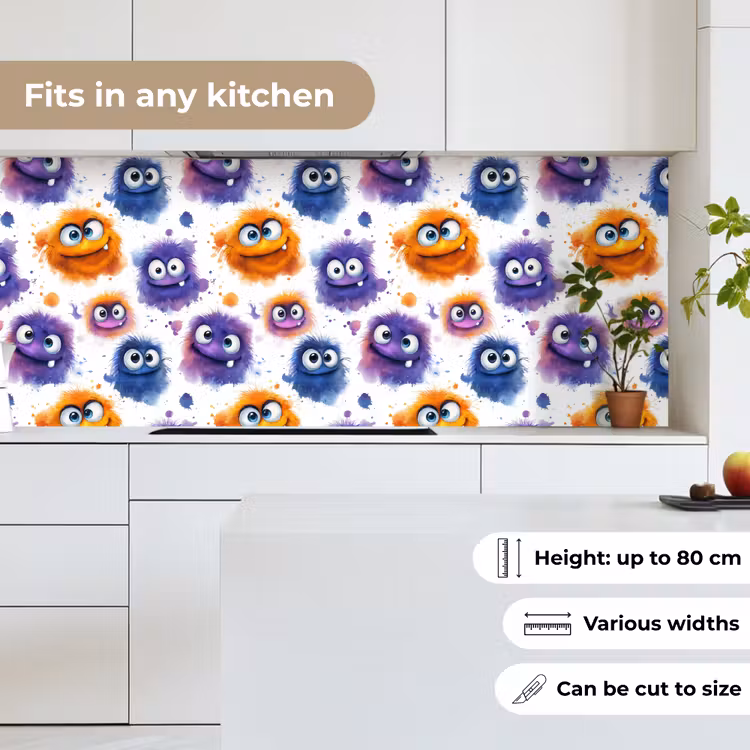 Kitchen splashback - Monsters - Watercolor - Colorful — 7