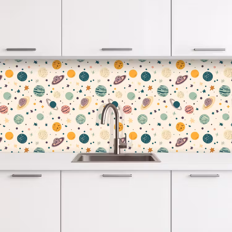 Kitchen splashback - Planets - Retro - Colorful — 4