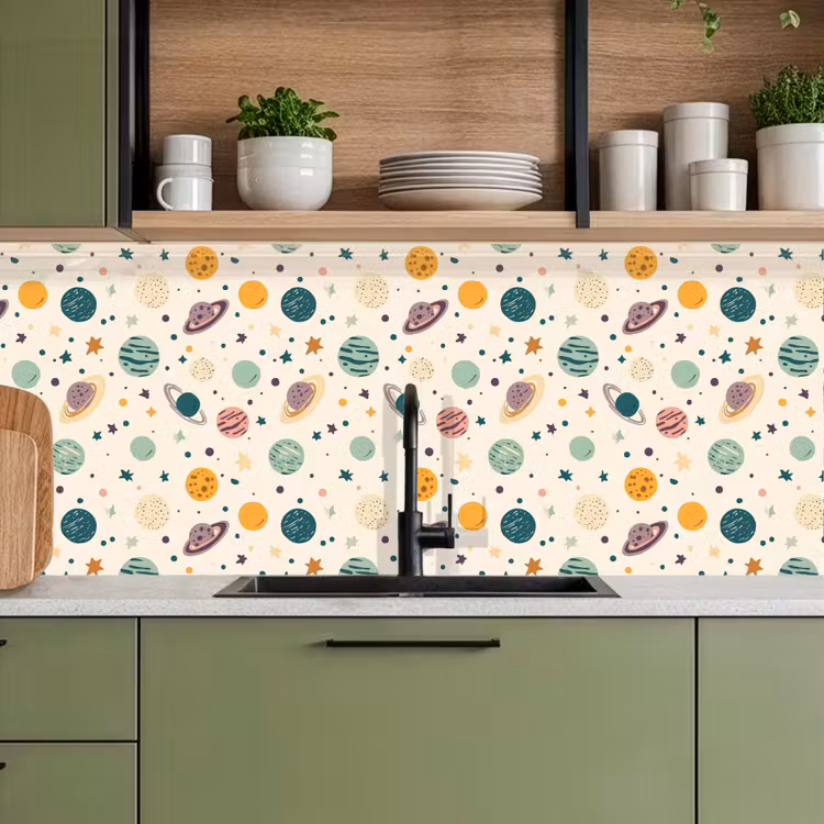 Kitchen splashback - Planets - Retro - Colorful — 8