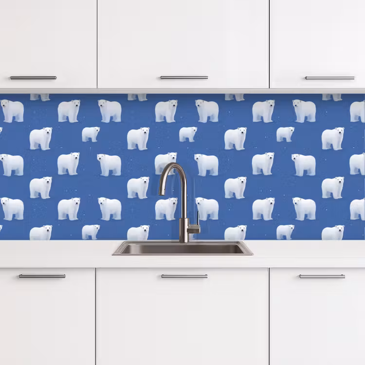 Kitchen splashback - Polar bear - Pattern - Blue — 4