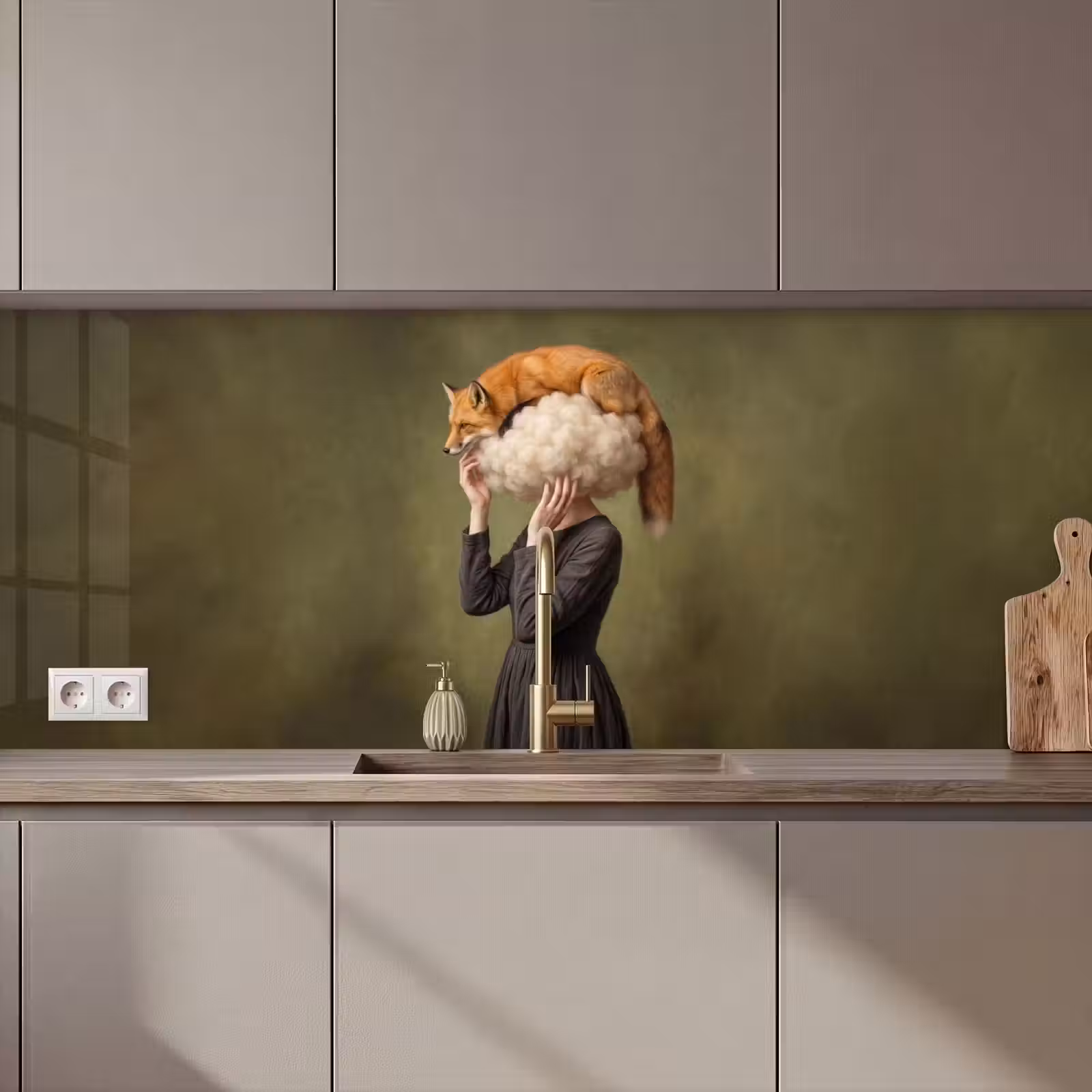 Kitchen splashback - Fox - Surrealist - Green — 1