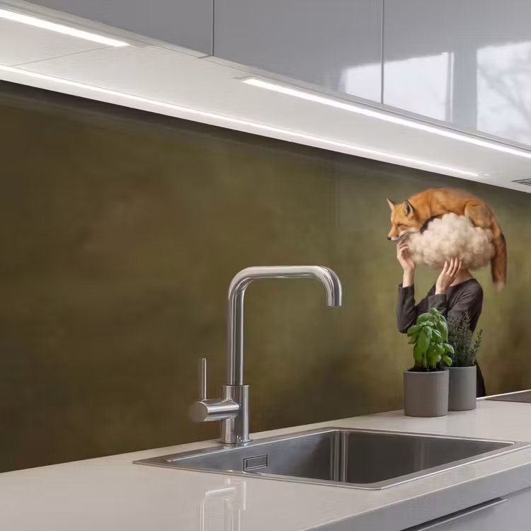 Kitchen splashback - Fox - Surrealist - Green — 2