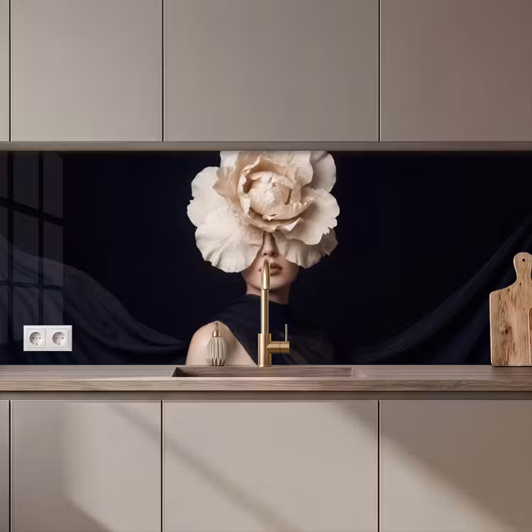 Kitchen splashback - Rose - Timeless - Black — 1