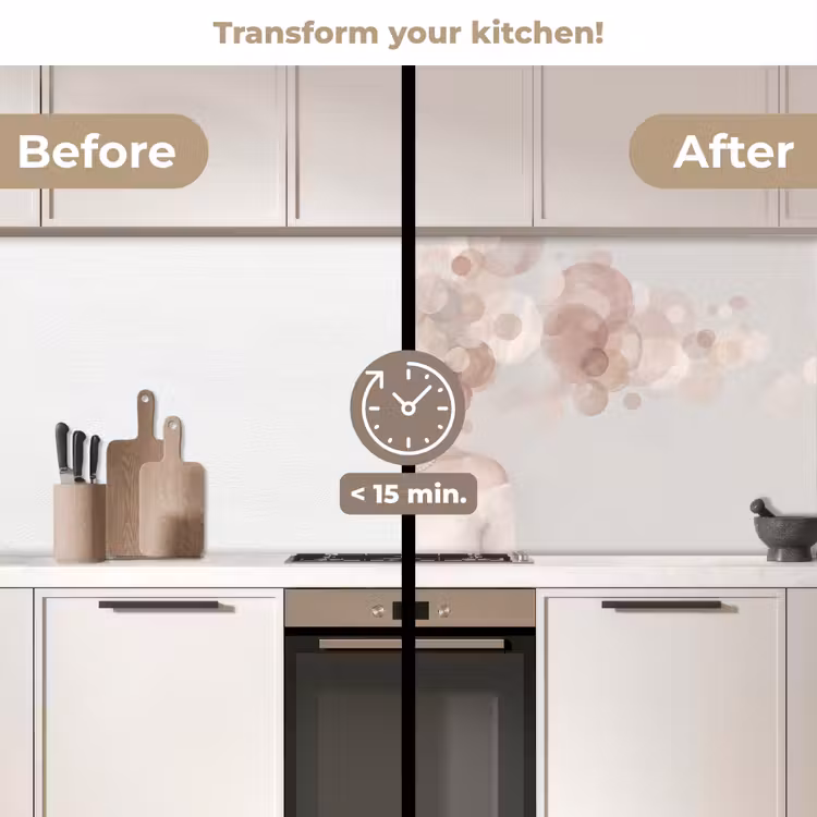 Kitchen splashback - Woman - Circles - Beige — 3