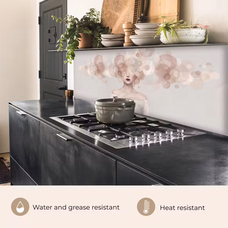 Kitchen splashback - Woman - Circles - Beige — 5
