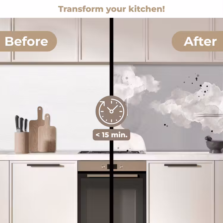 Kitchen splashback - Woman - Cloud - Gray — 3