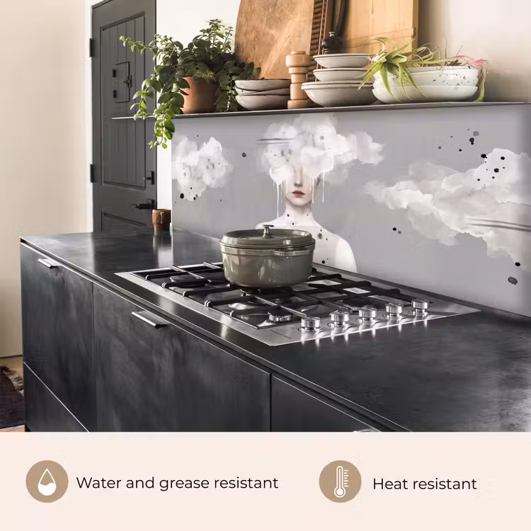 Kitchen splashback - Woman - Cloud - Gray — 5