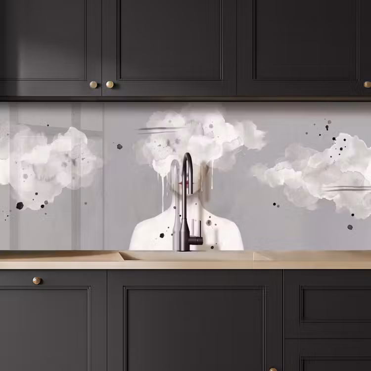 Kitchen splashback - Woman - Cloud - Gray — 6
