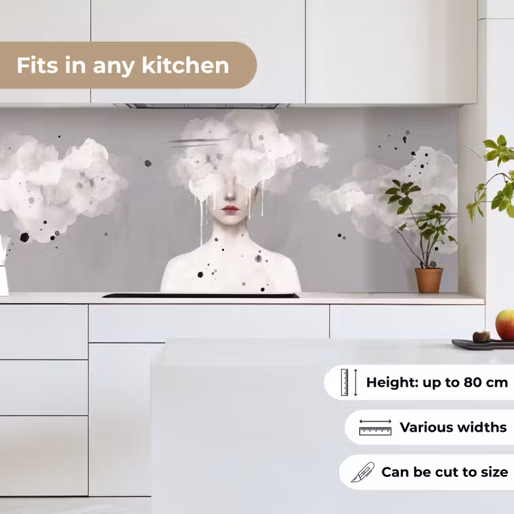 Kitchen splashback - Woman - Cloud - Gray — 7