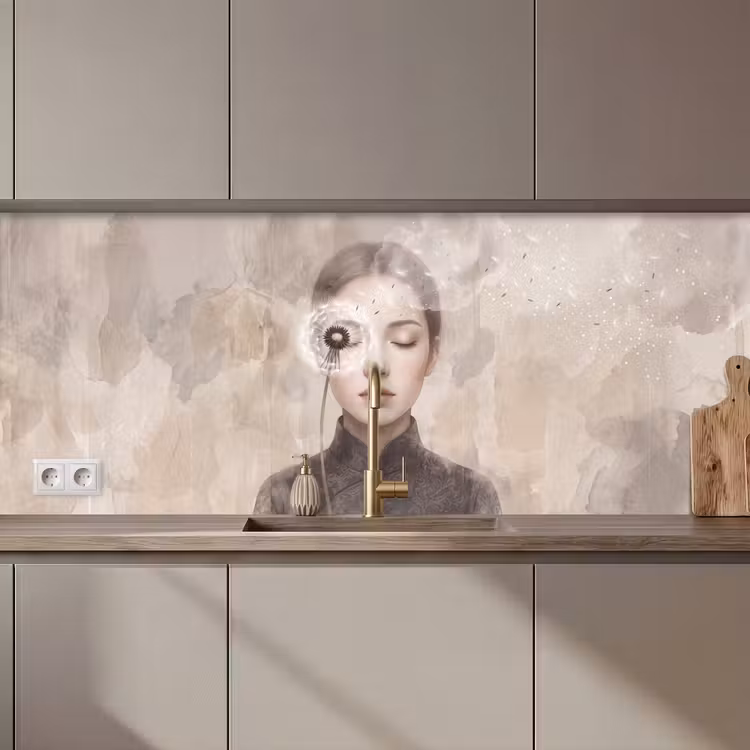 Kitchen splashback - Woman - Serene - Gray — 1