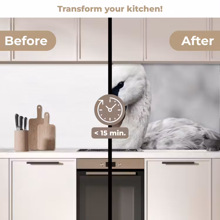 Kitchen splashback - Woman - Swan - White — 3