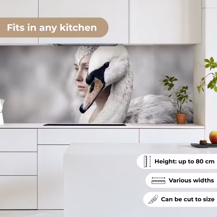 Kitchen splashback - Woman - Swan - White — 7
