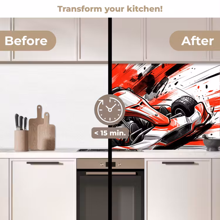 Kitchen splashback - Kart - Driver - Speed - Red — 3