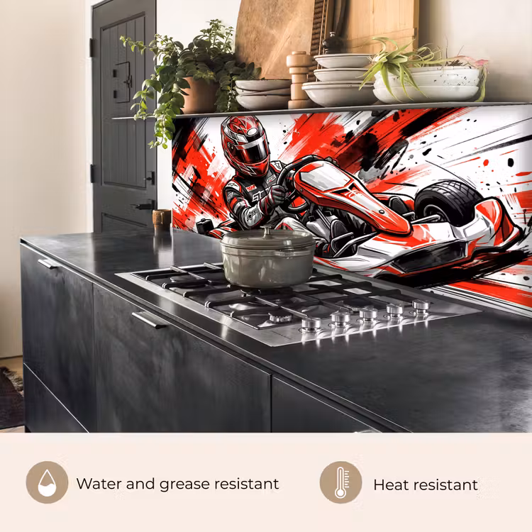 Kitchen splashback - Kart - Driver - Speed - Red — 5