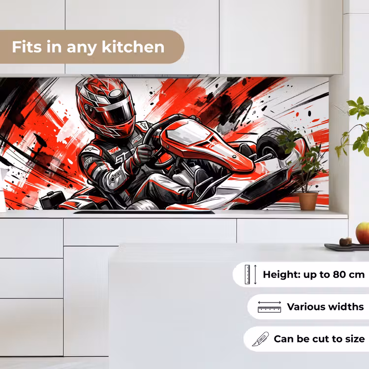 Kitchen splashback - Kart - Driver - Speed - Red — 7