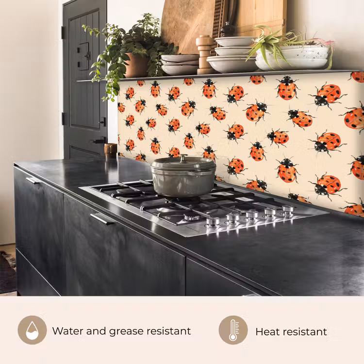 Kitchen splashback - Ladybugs - Pattern - Red — 5