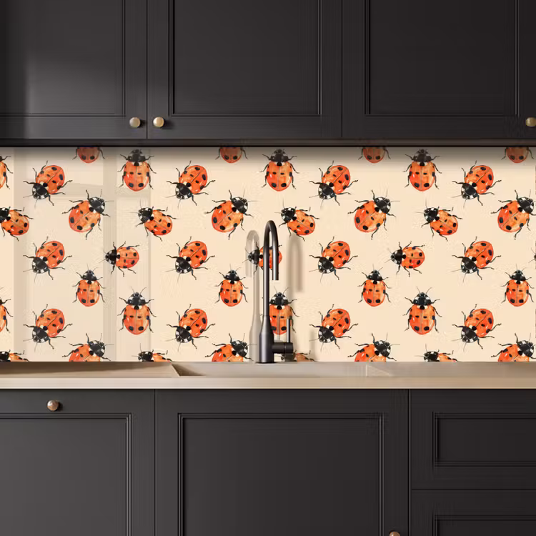 Kitchen splashback - Ladybugs - Pattern - Red — 6