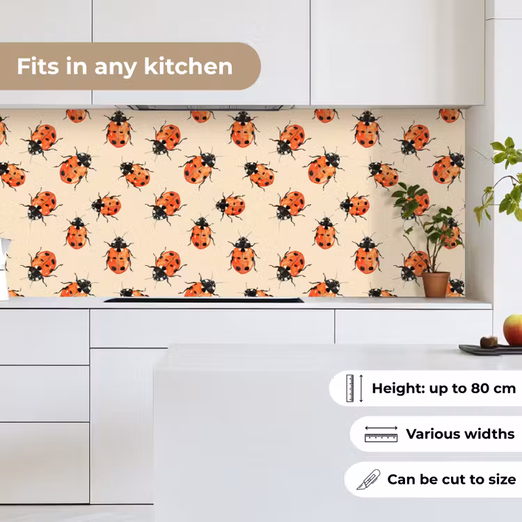 Kitchen splashback - Ladybugs - Pattern - Red — 7