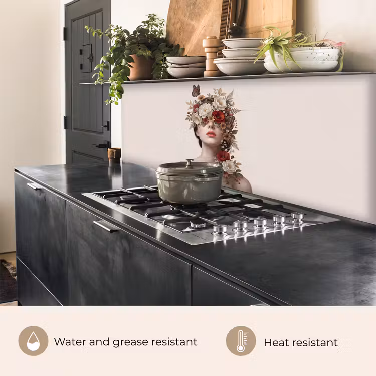 Kitchen splashback - Portrait - Flowers - Cremé — 5
