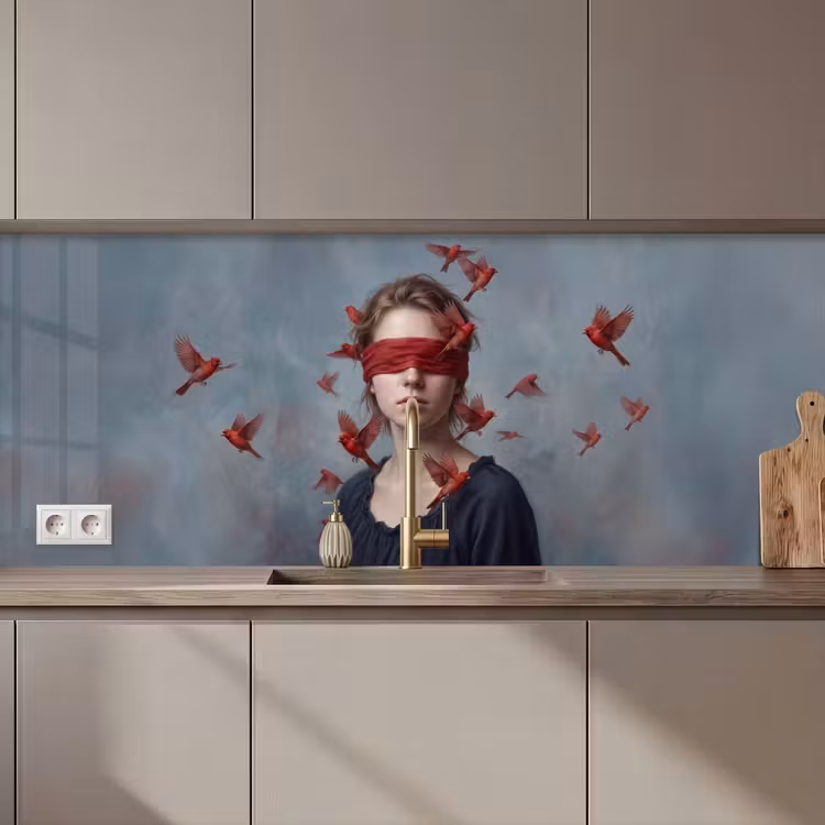 Kitchen splashback - Portrait - Powerful - Red — 1