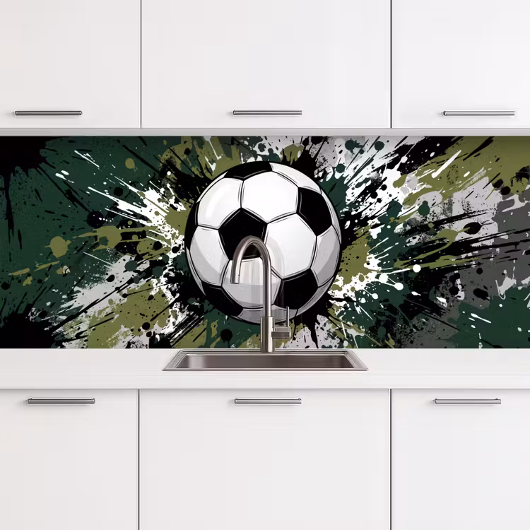 Kitchen splashback - Soccer - Paint - Splatters - Green — 4