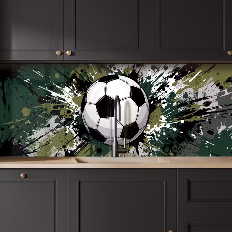 Kitchen splashback - Soccer - Paint - Splatters - Green — 6