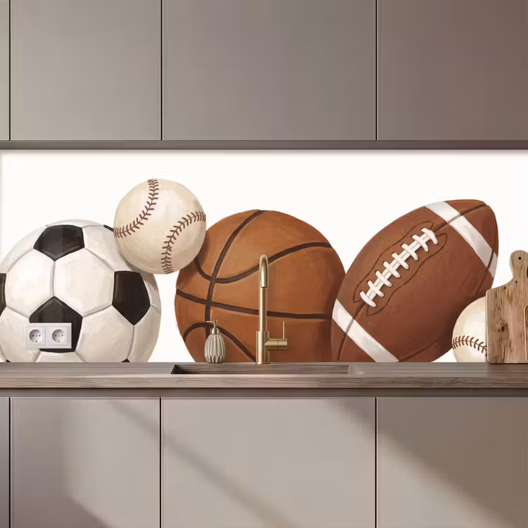 Kitchen splashback - Sports - Balls - Illustration — 1