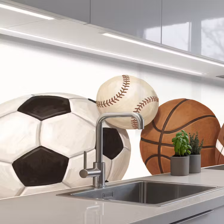 Kitchen splashback - Sports - Balls - Illustration — 2