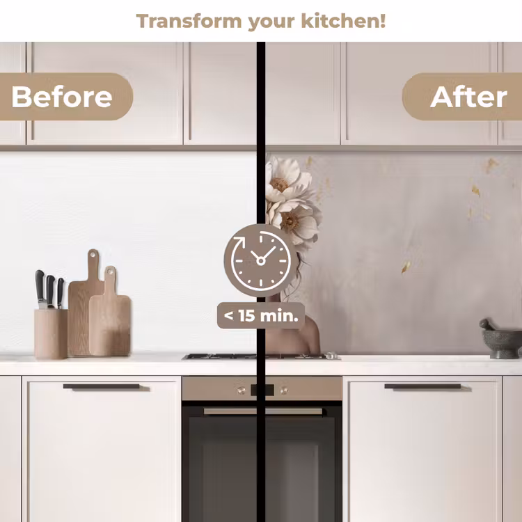 Kitchen splashback - Woman - Peony - White — 3