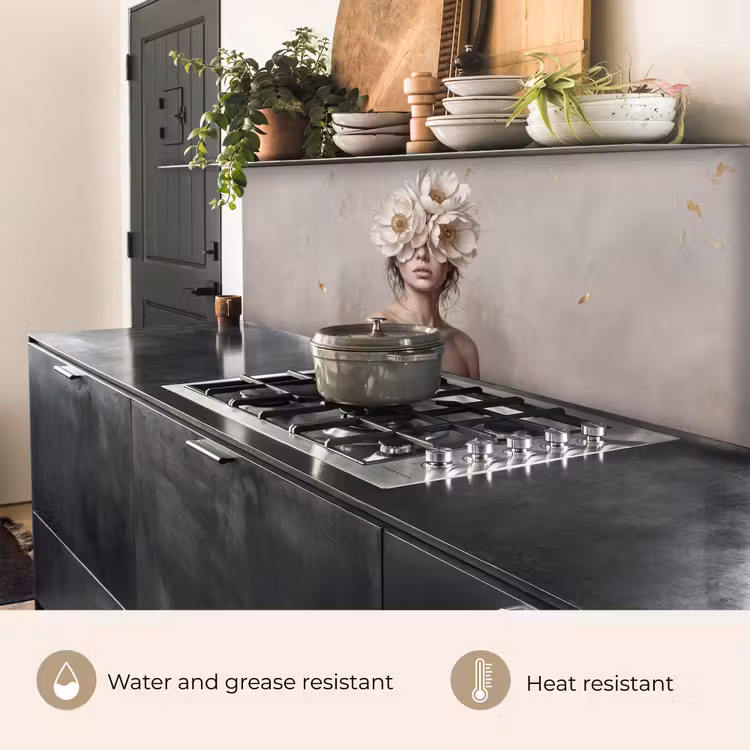 Kitchen splashback - Woman - Peony - White — 5