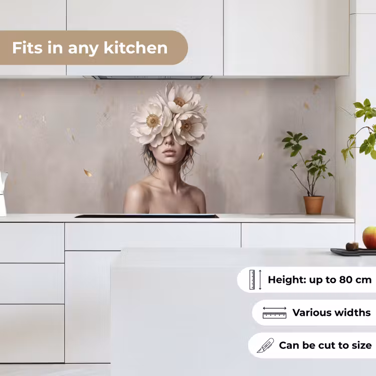 Kitchen splashback - Woman - Peony - White — 7