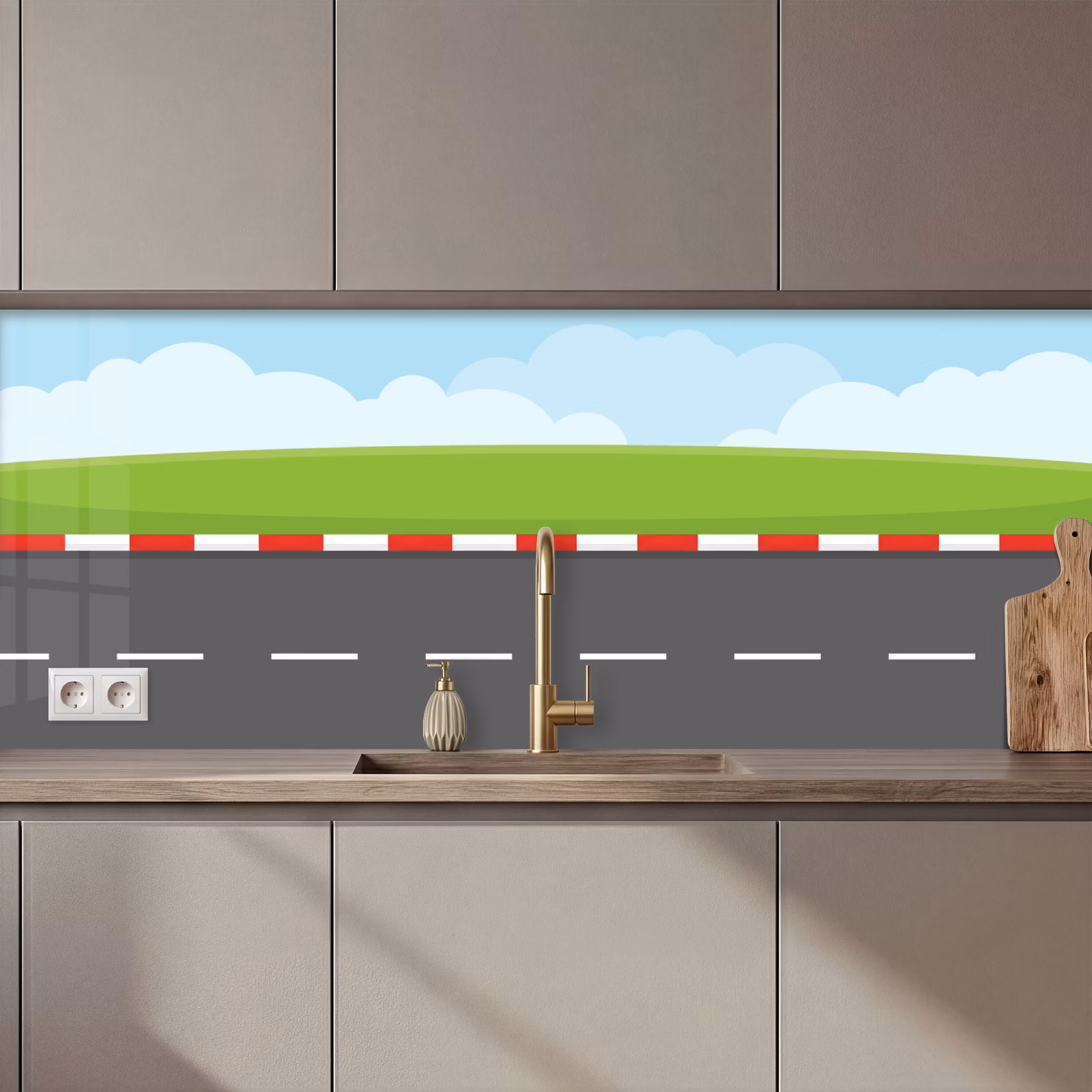 Kitchen splashback - Race track - Illustration - Sports - Colorful — 1