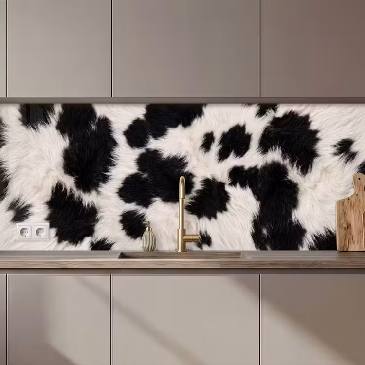 Kitchen splashback - Fur - Texture - Black - White — 1