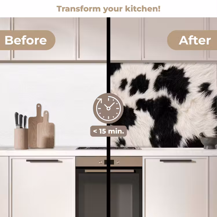 Kitchen splashback - Fur - Texture - Black - White — 3