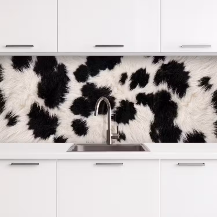 Kitchen splashback - Fur - Texture - Black - White — 4