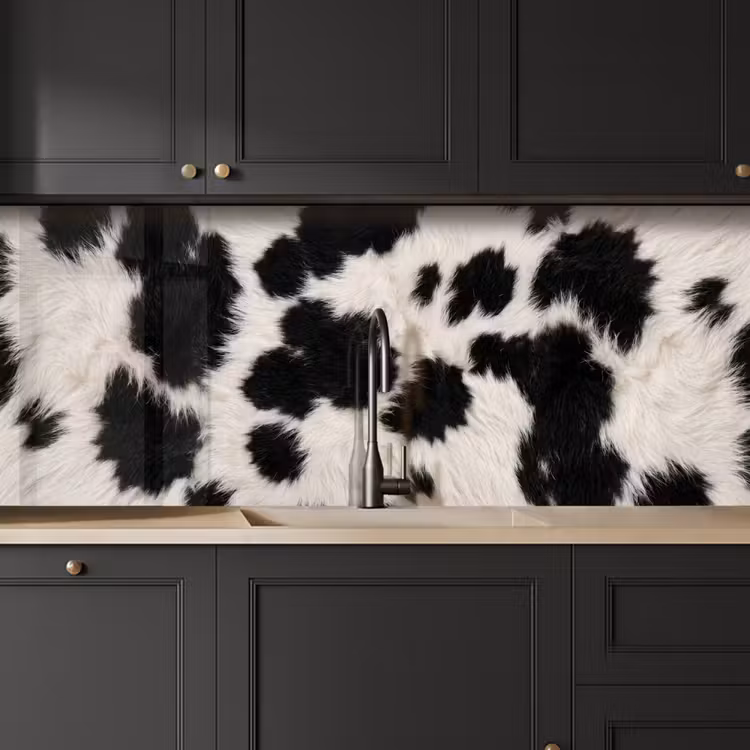 Kitchen splashback - Fur - Texture - Black - White — 6
