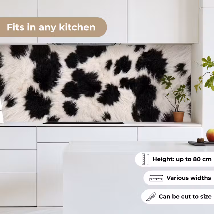 Kitchen splashback - Fur - Texture - Black - White — 7