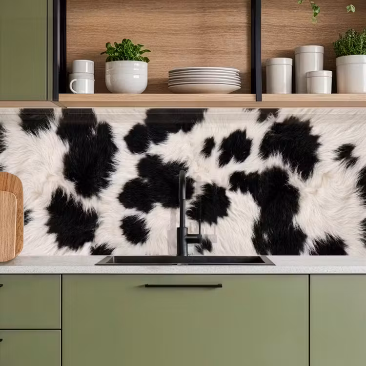 Kitchen splashback - Fur - Texture - Black - White — 8