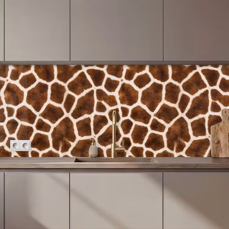 Kitchen splashback - Giraffe - Fleece - Classic - Brown — 1