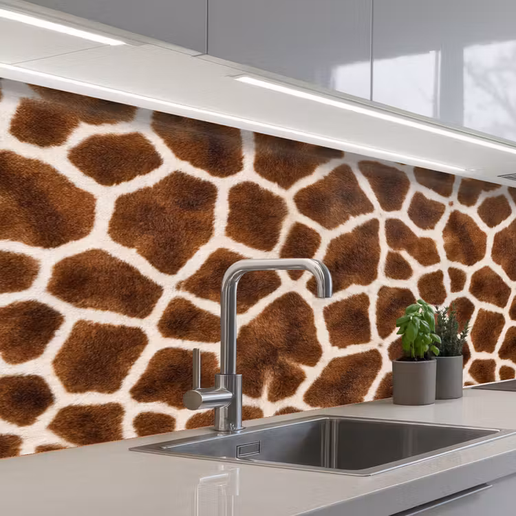 Kitchen splashback - Giraffe - Fleece - Classic - Brown — 2