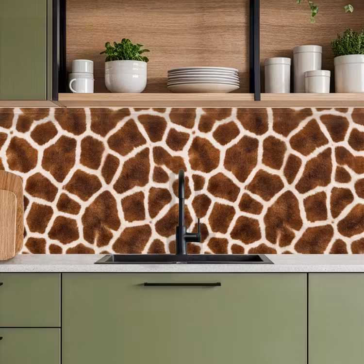 Kitchen splashback - Giraffe - Fleece - Classic - Brown — 8