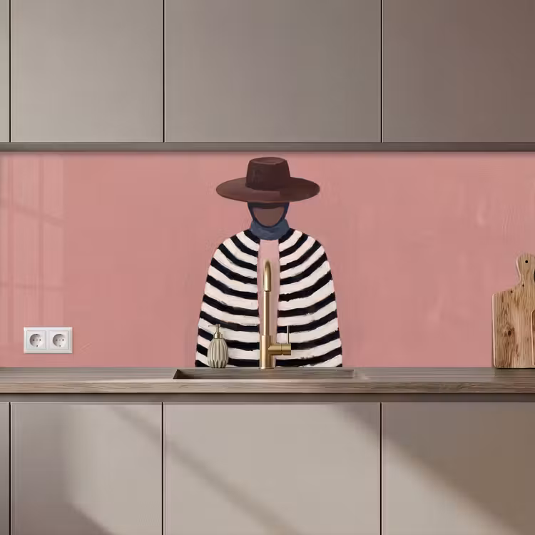 Kitchen splashback - Graphic - Woman - Pink — 1