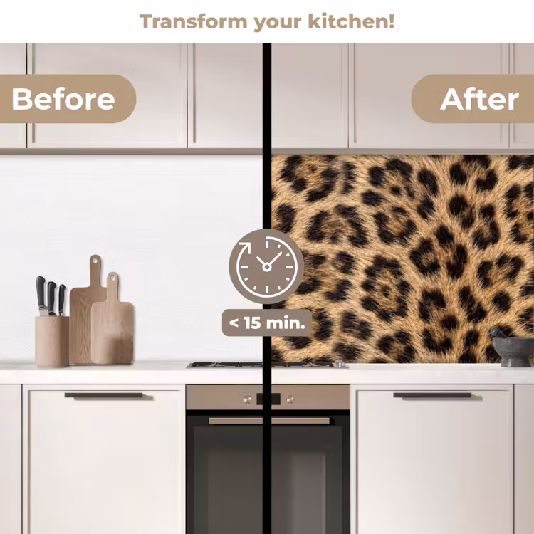 Kitchen splashback - Leopard - Coat - Classic - Brown — 3