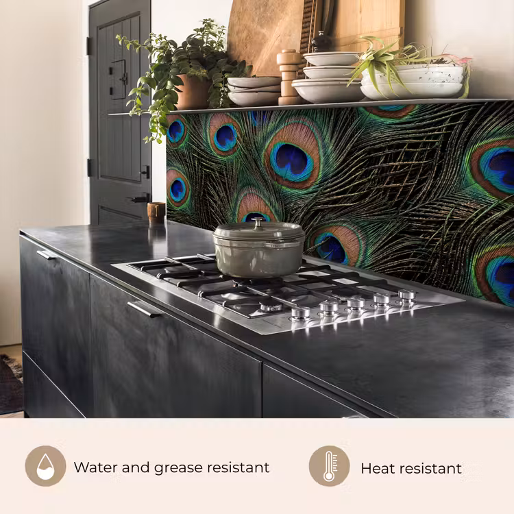 Kitchen splashback - Peacock feathers - Classic - Green — 5