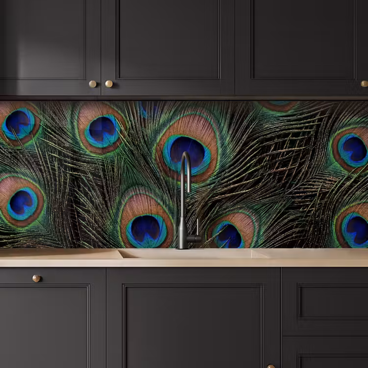 Kitchen splashback - Peacock feathers - Classic - Green — 6