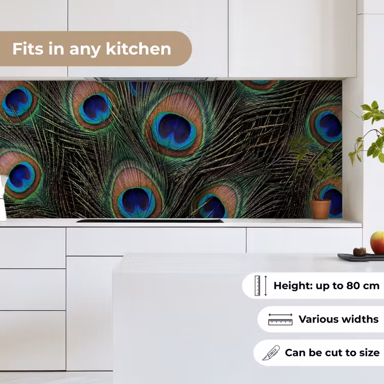 Kitchen splashback - Peacock feathers - Classic - Green — 7