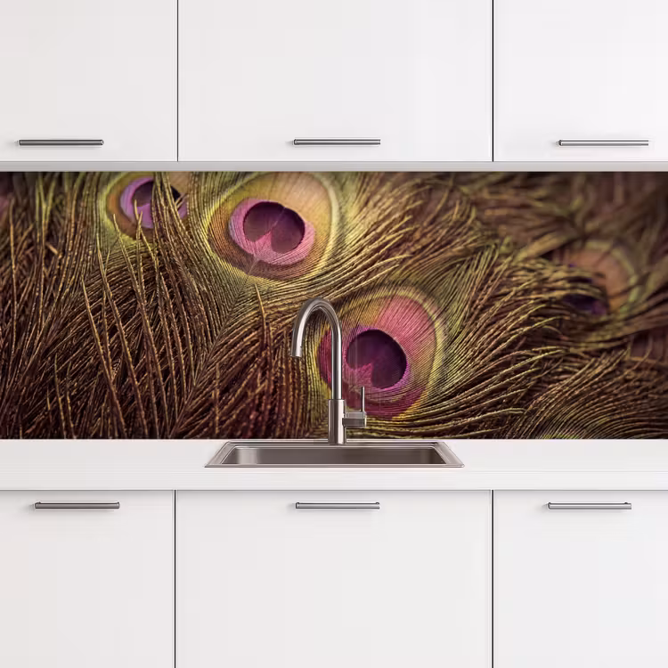 Kitchen splashback - Peacock - Feathers - Purple - Green — 4