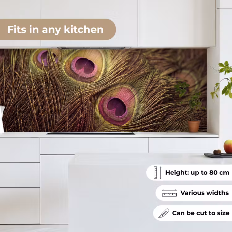Kitchen splashback - Peacock - Feathers - Purple - Green — 7